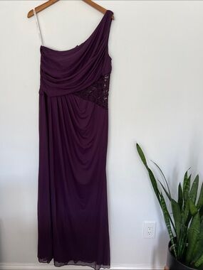 one-shoulder georgette cascade bridesmaid dress One-Shoulder Georgette Cascade Bridesmaid Dress